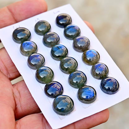 17mm Labradorit Cabochons in runder Form zur Schmuckherstellung, AA-Qualität, loser Edelstein - Einzelstück