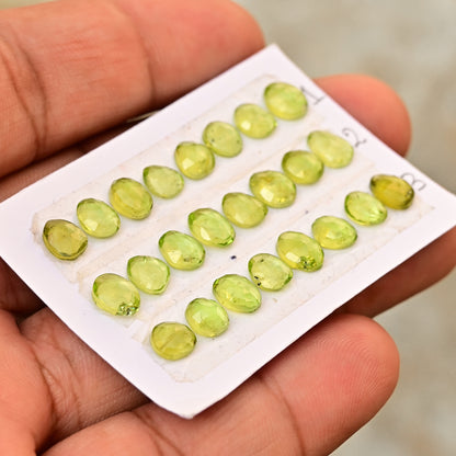 14,2 ct Peridot glatter Cabochon 7 x 7 mm – 6 x 6 mm runde Form AA-Grade-Edelstein-Paket – insgesamt 10 Stück