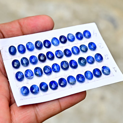 25,9 ct. Blauer Kyanit im Rosenschliff, Cabochon, gemischte Form, 10 x 12 mm – 8 x 16 mm, Edelsteinpaket der Güteklasse AA, insgesamt 5 Stück