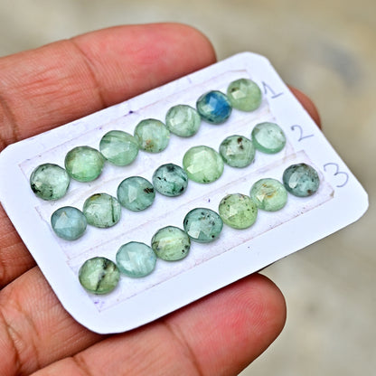 Green Kyanite Rose Cut Oval Shape 6x6mm 7x7mm, AA Grade Gemstone Strip - Total 7 Pcs in One Strip