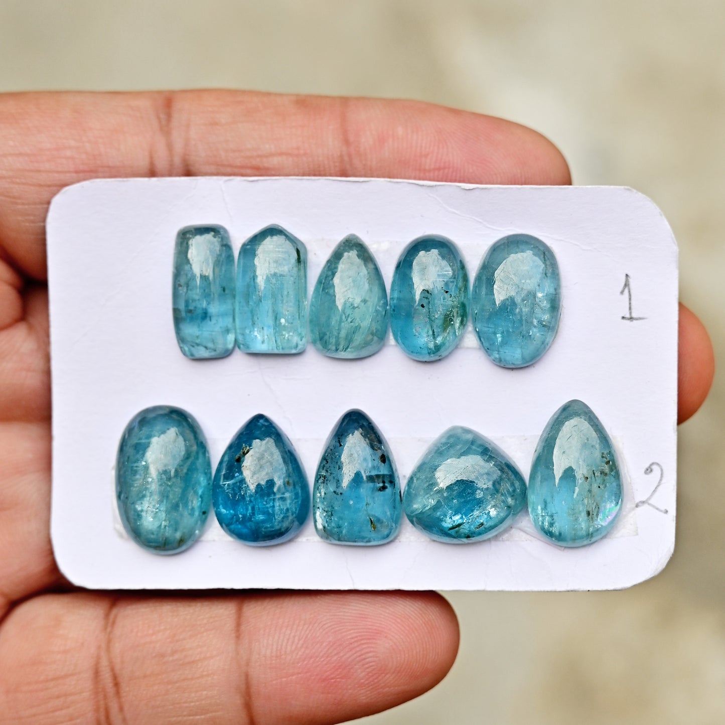 16mm-19mm Aquamarin Cabochons Mix Form zur Schmuckherstellung AA Grade Lose Edelstein - Einzelstück