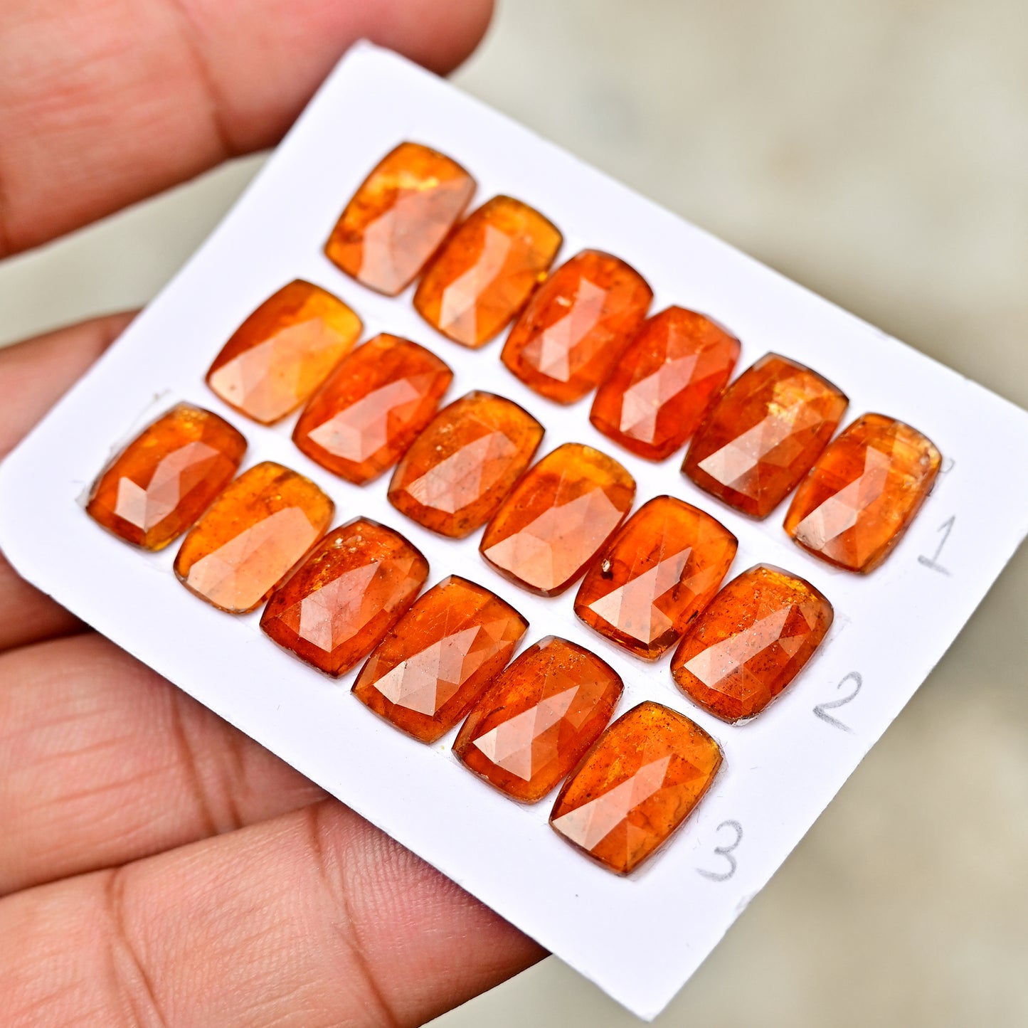 Orange Kyanite Rose Cut Cushion Shape 8x12mm AA Grade Gemstone Strip - Total 6 Pcs