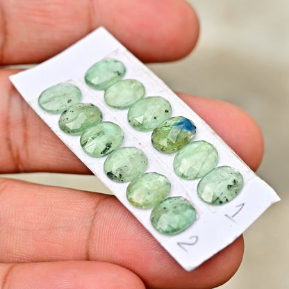 Green Kyanite Rose Cut Oval Shape 7x9mm AA Grade Gemstone Strip - Total 6 Pcs in One Strip