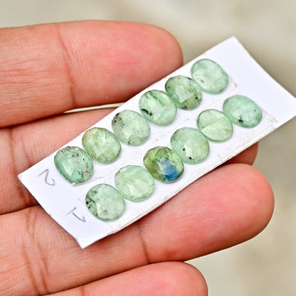 Green Kyanite Rose Cut Oval Shape 7x9mm AA Grade Gemstone Strip - Total 6 Pcs in One Strip