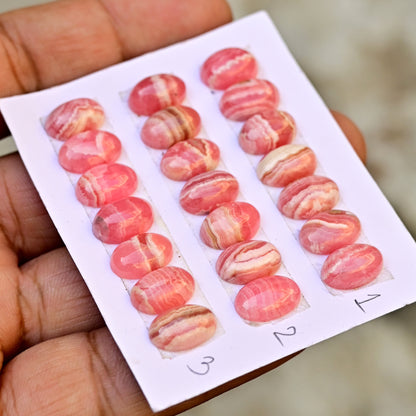 34,5 ct Rhodochrosit, Rosenschliff, Freiform, 10 x 10 mm – 9 x 11 mm, loser Edelstein der Güteklasse AA, insgesamt 10 Stück