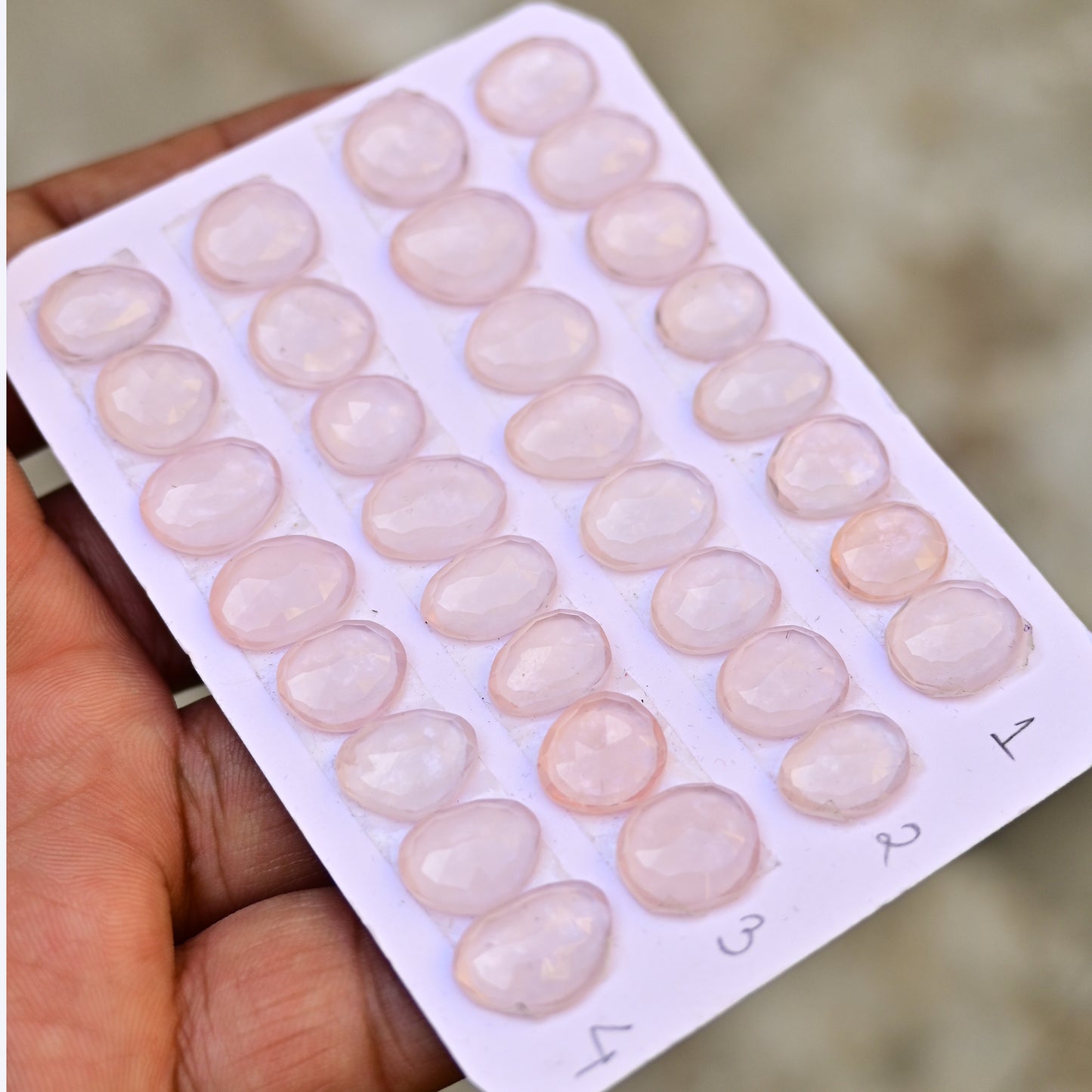 Rose Quartz Rose Cut Freeform Shape 11-15mm AA Grade Gemstone Strip - Total 8 Pcs in One