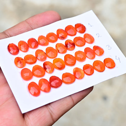 Carnelian Cabochons Freeform Shape  7x11mm-8x10mm AA Grade Gemstone Strip Set -Total 8 Pcs in one strip