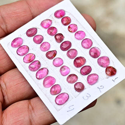 Pink Tourmaline Rosecut Freeform Shape 6mm-9mmAA Grade Strip Set -Total 8 Pcs in one strip