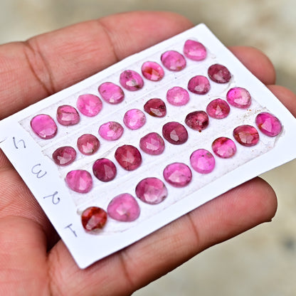 Pink Tourmaline Rosecut Freeform Shape 6mm-9mmAA Grade Strip Set -Total 8 Pcs in one strip