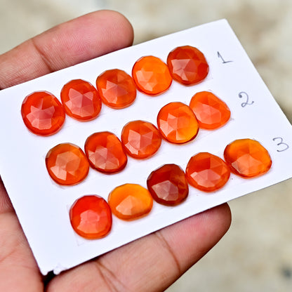 Carnelian Rosecut Freeform Shape 12x13mm AA Grade Gemstone Strip Set -Total 5 Pcs in one strip