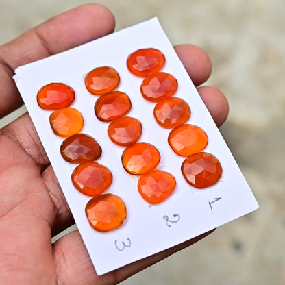 Carnelian Rosecut Freeform Shape 12x13mm AA Grade Gemstone Strip Set -Total 5 Pcs in one strip