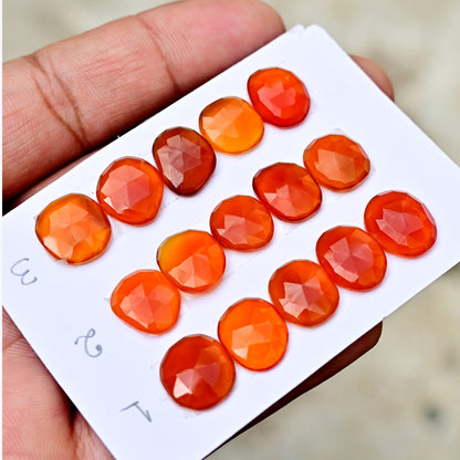 Carnelian Rosecut Freeform Shape 12x13mm AA Grade Gemstone Strip Set -Total 5 Pcs in one strip