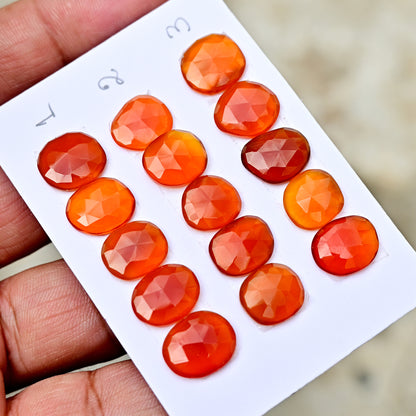 Carnelian Rosecut Freeform Shape 12x13mm AA Grade Gemstone Strip Set -Total 5 Pcs in one strip