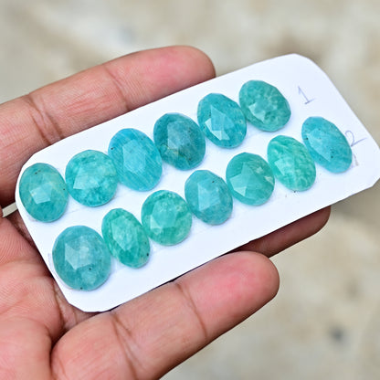 Amazonite Rose Cut Cabochon 14mm-17mm AA Grade Gemstone Parcel - Total 6 Pcs in One