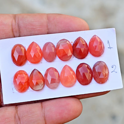 Botswana Agate Rose Cut Mix Shape 9x13mm-10x14mm AA Grade Gemstone Strip Set-Total 6 Pcs in one