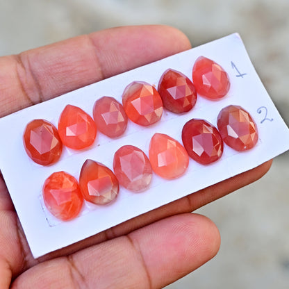 Botswana Agate Rose Cut Mix Shape 9x13mm-10x14mm AA Grade Gemstone Strip Set-Total 6 Pcs in one