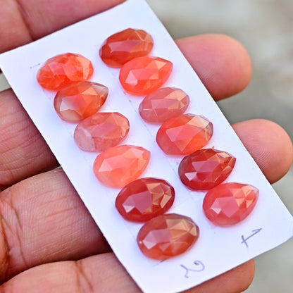 Botswana Agate Rose Cut Mix Shape 9x13mm-10x14mm AA Grade Gemstone Strip Set-Total 6 Pcs in one