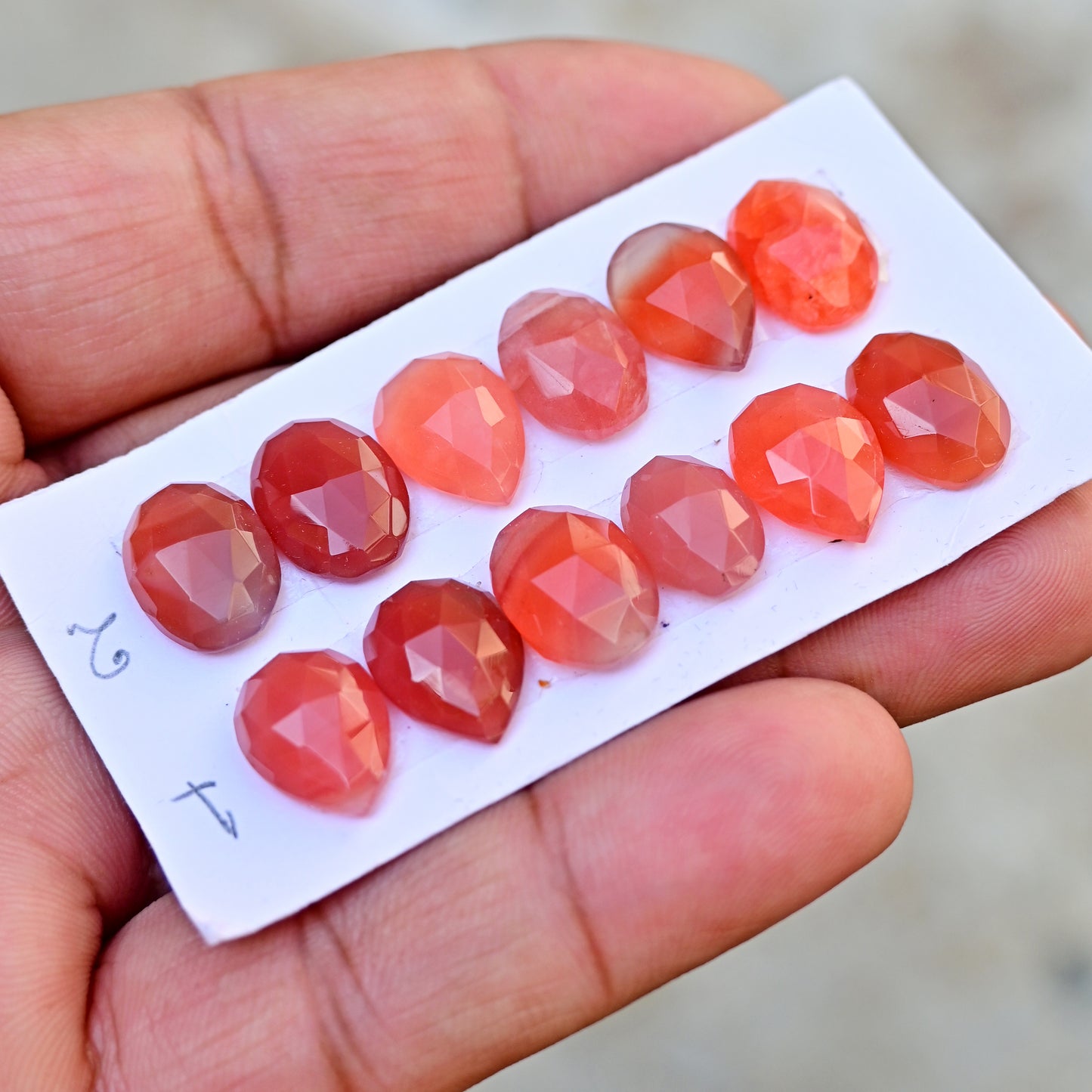 Botswana Agate Rose Cut Mix Shape 9x13mm-10x14mm AA Grade Gemstone Strip Set-Total 6 Pcs in one