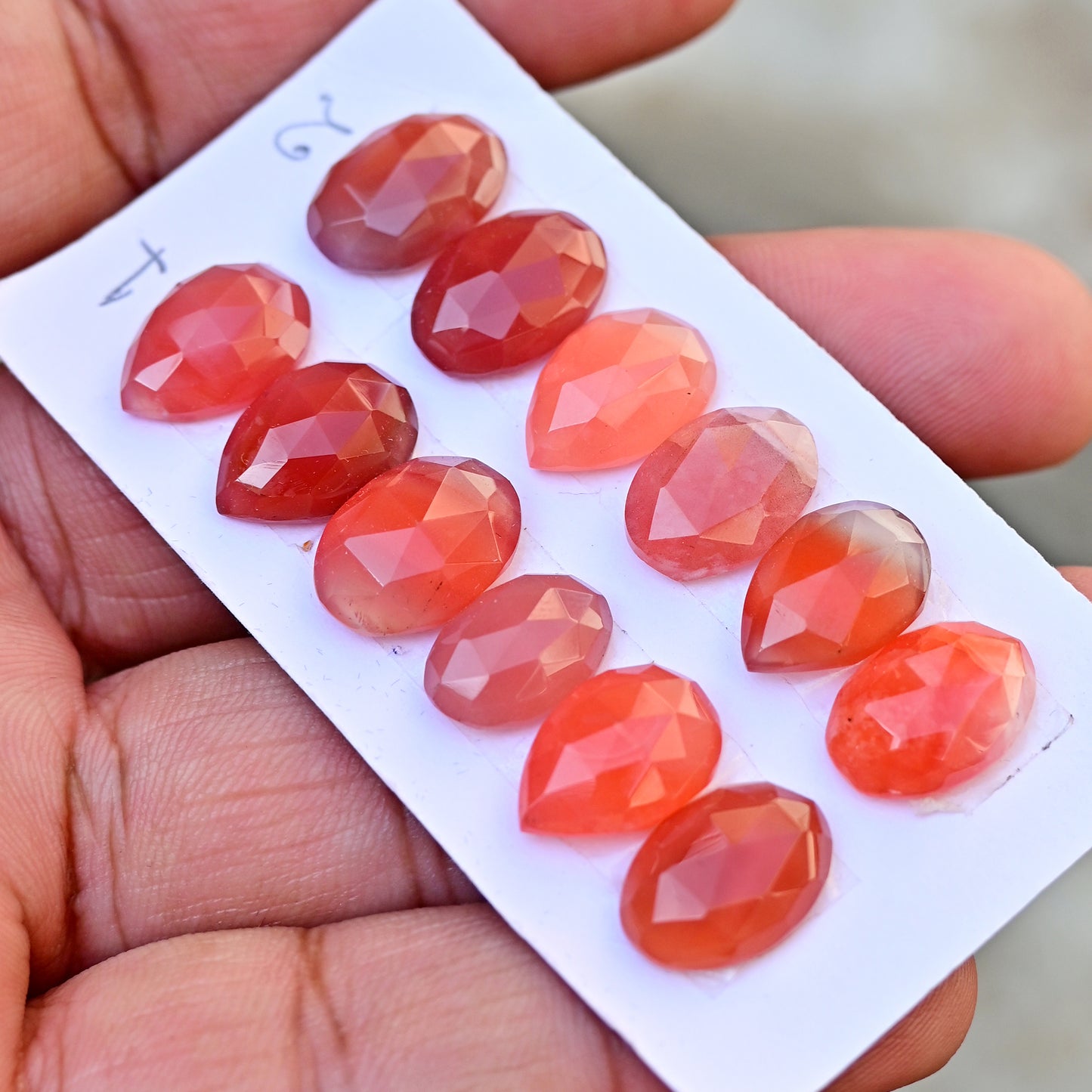 Botswana Agate Rose Cut Mix Shape 9x13mm-10x14mm AA Grade Gemstone Strip Set-Total 6 Pcs in one