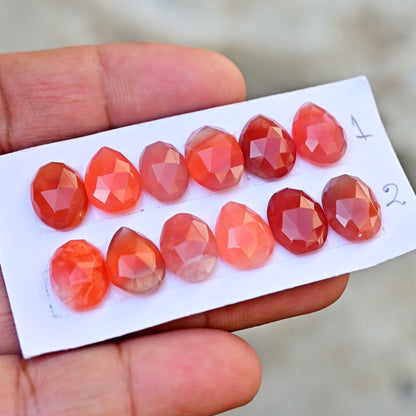 Botswana Agate Rose Cut Mix Shape 9x13mm-10x14mm AA Grade Gemstone Strip Set-Total 6 Pcs in one