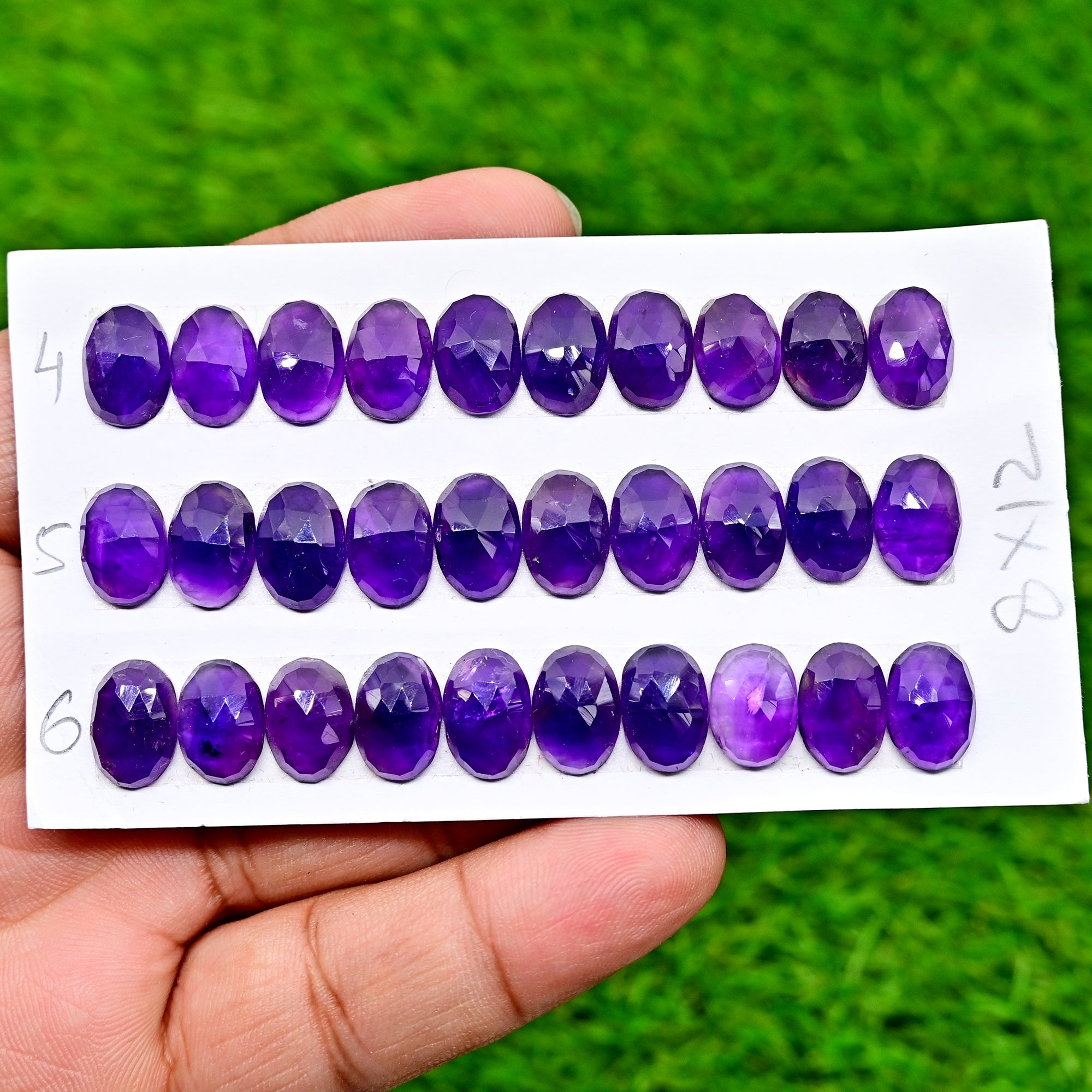AAA Rose Cut Amethyst Cabochons | Natural Oval, Trillion & Pear Gemstones for Jewelry Making