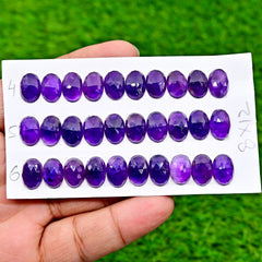 AAA Rose Cut Amethyst Cabochons | Natural Oval, Trillion & Pear Gemstones for Jewelry Making