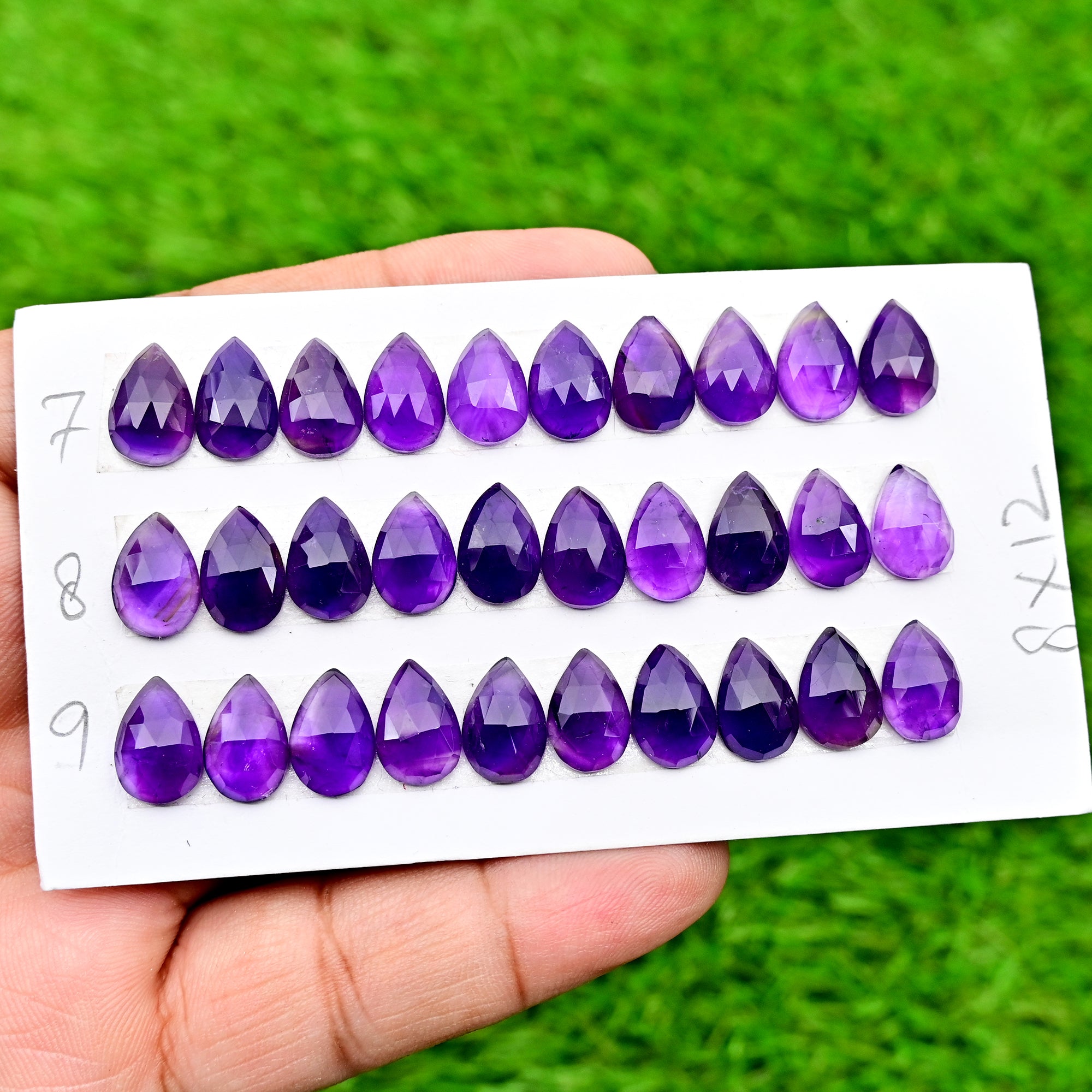 AAA Rose Cut Amethyst Cabochons | Natural Oval, Trillion & Pear Gemstones for Jewelry Making