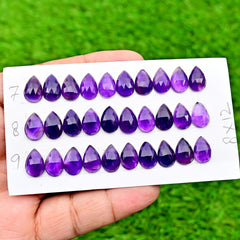 AAA Rose Cut Amethyst Cabochons | Natural Oval, Trillion & Pear Gemstones for Jewelry Making