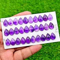 AAA Rose Cut Amethyst Cabochons | Natural Oval, Trillion & Pear Gemstones for Jewelry Making