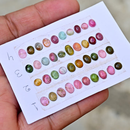 Tourmaline Cabochons Freeform Shape 4x7mm-4x6mm AA Grade Strip Set -Total 10 Pcs in one strip