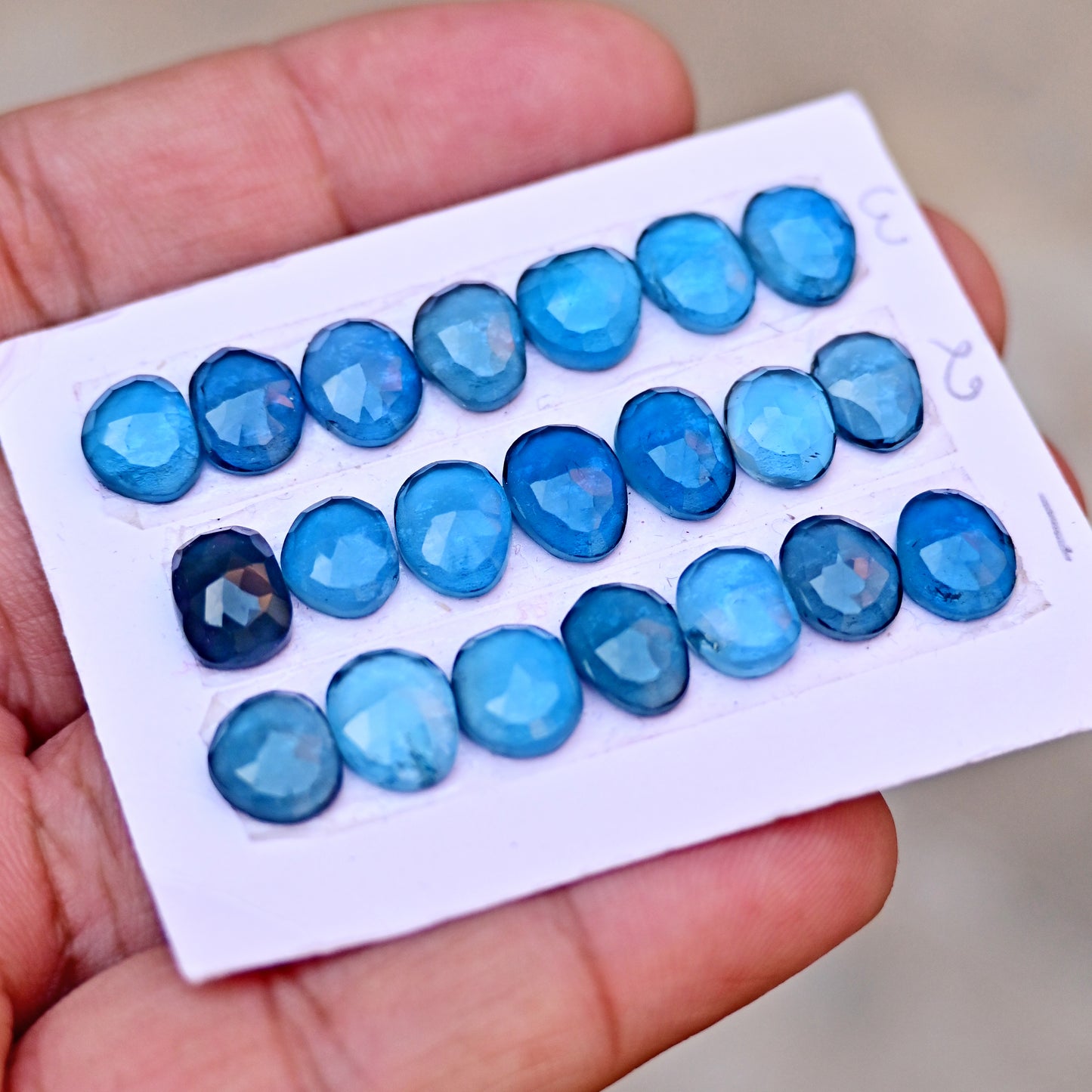 London Blue Topaz Rosecut  7mm-9mm AA Grade Gemstone Parcel - Total 7 Pcs in one