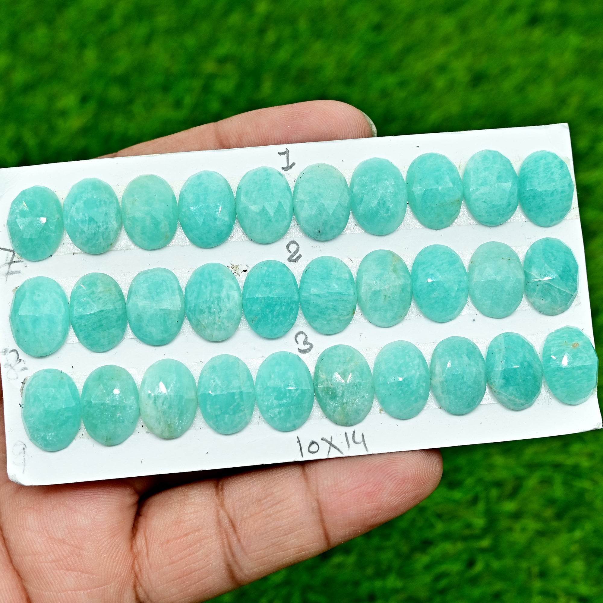 AAA Peruvian Amazonite Cabochons | Trillion, Oval & Pear Gemstones – Smooth, Calibrated Stones
