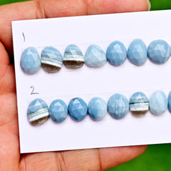 Owyhee Blue Opal Rose Cut Cabochon | Unique Blue Opal Stone For Jewelry Making