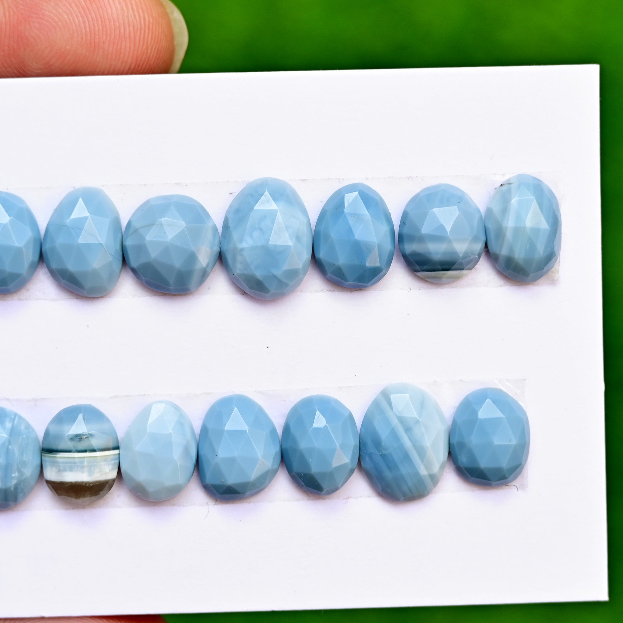 Owyhee Blue Opal Rose Cut Cabochon | Unique Blue Opal Stone For Jewelry Making