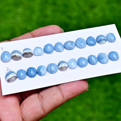 Owyhee Blue Opal Rose Cut Cabochon | Unique Blue Opal Stone For Jewelry Making