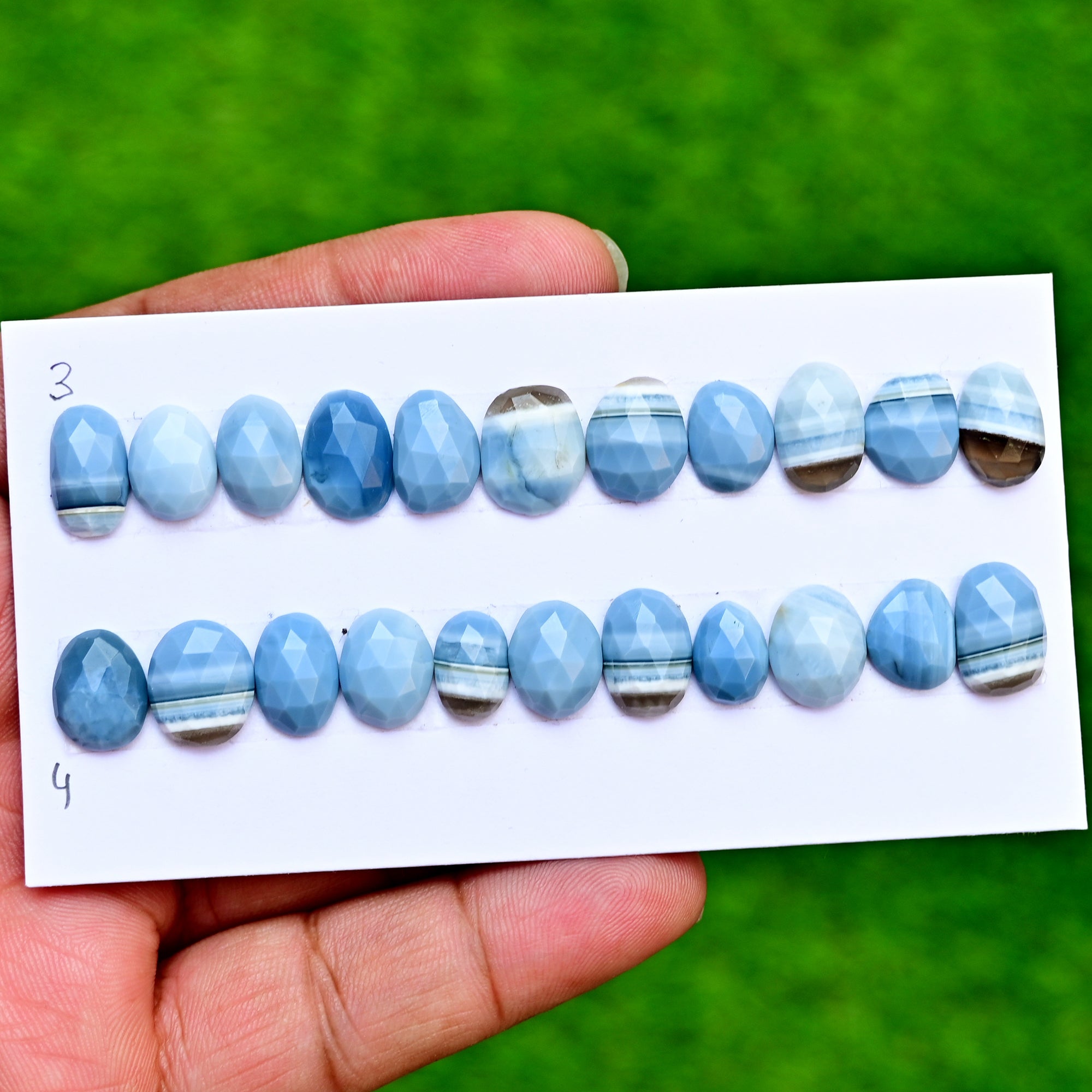 Owyhee Blue Opal Rose Cut Cabochon | Unique Blue Opal Stone For Jewelry Making