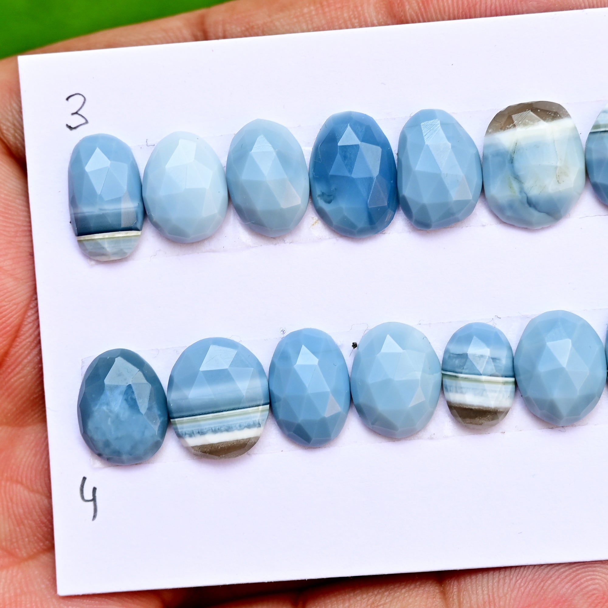 Owyhee Blue Opal Rose Cut Cabochon | Unique Blue Opal Stone For Jewelry Making