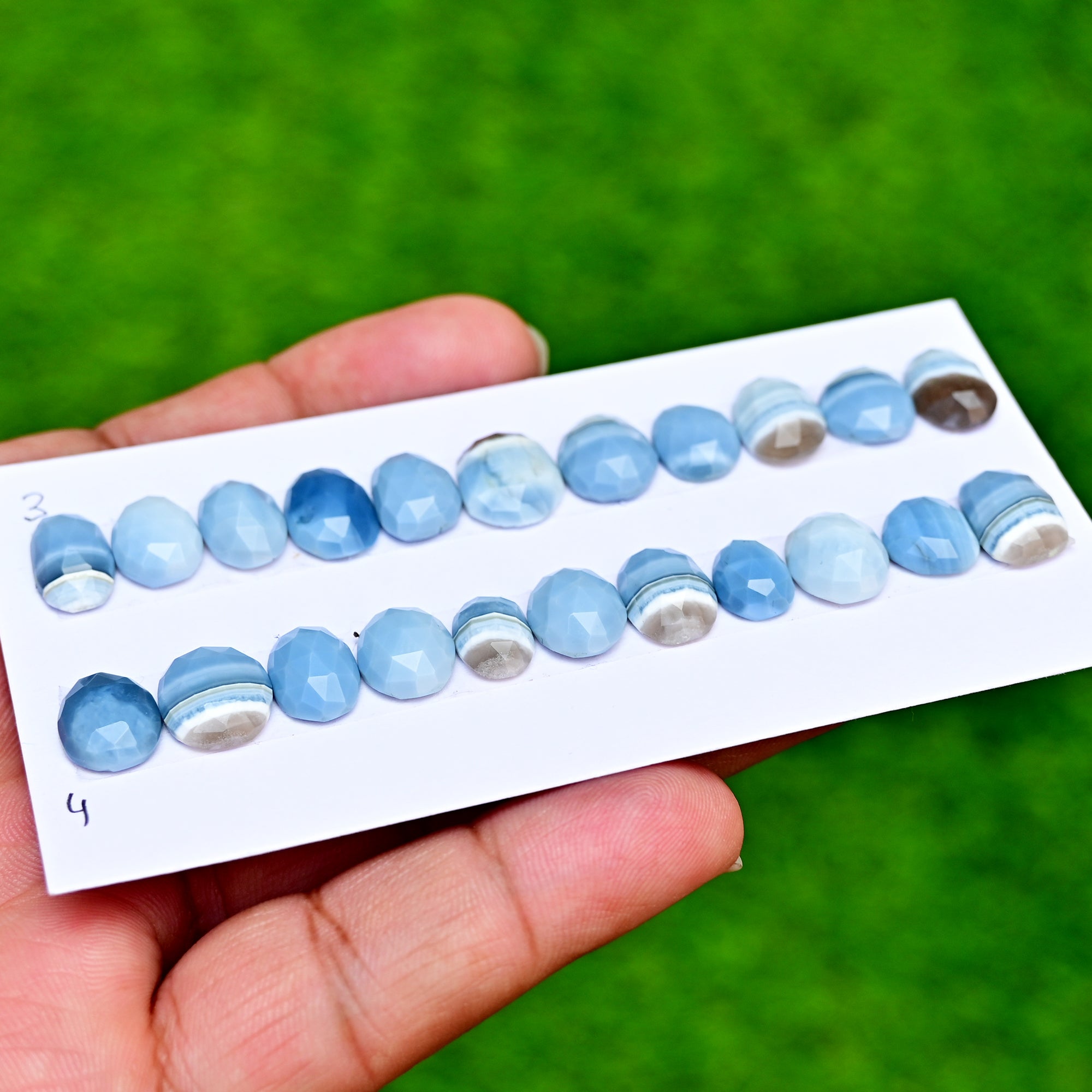 Owyhee Blue Opal Rose Cut Cabochon | Unique Blue Opal Stone For Jewelry Making