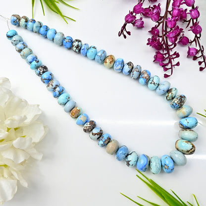 Golden Hills Lavender Turquoise Rondelle Beads 16" Strand