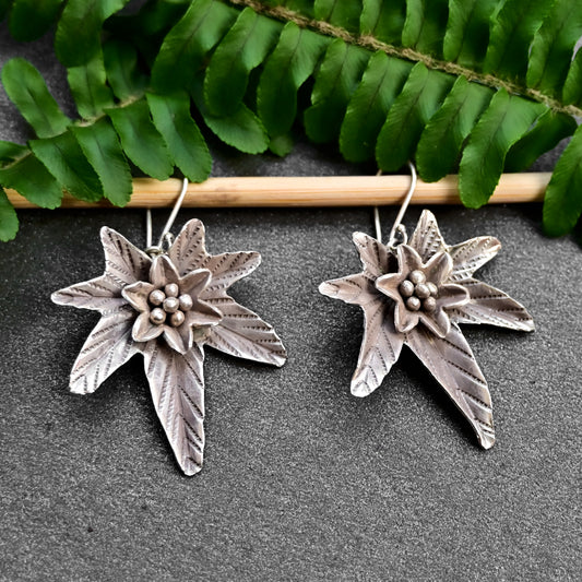 Sterling Silver Maple leaf Earring For Women/ 92.5 Stamped/Pure Silver/Premium Quality Handmade Design