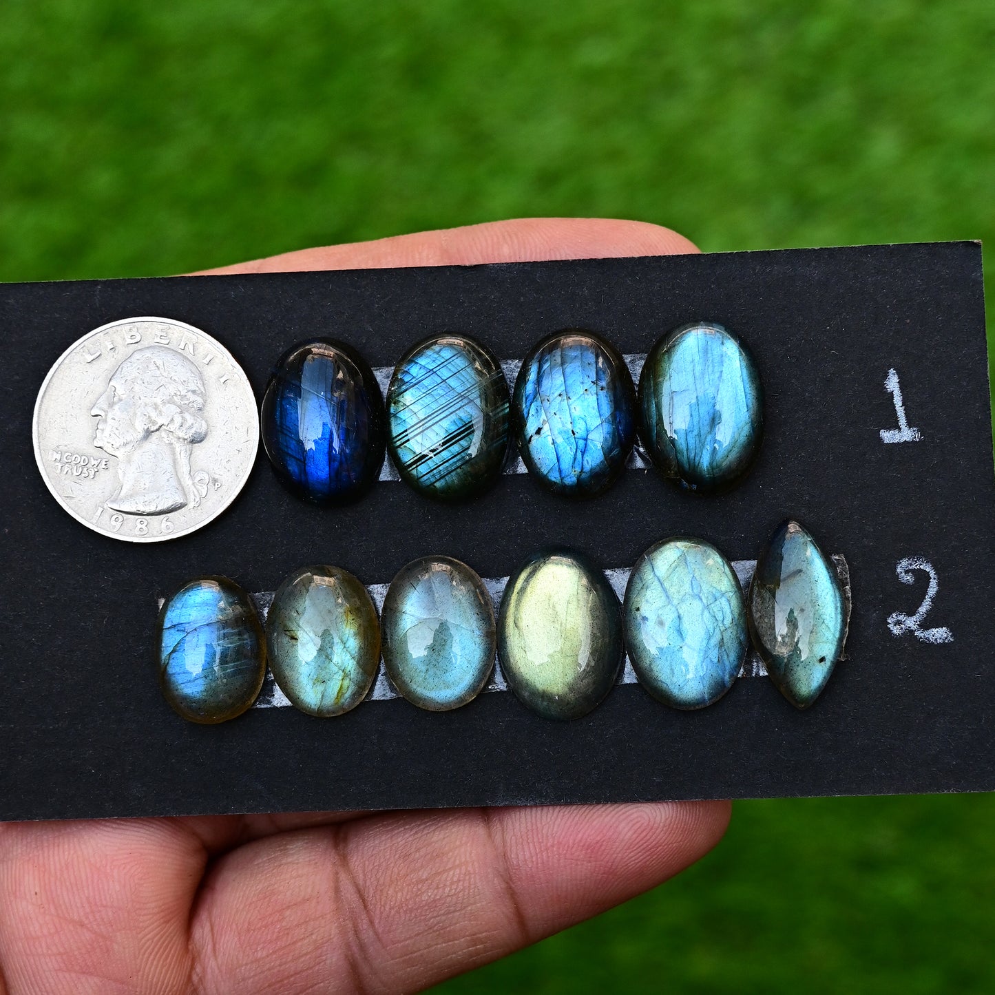 17mm Labradorit Cabochons in runder Form zur Schmuckherstellung, AA-Qualität, loser Edelstein - Einzelstück