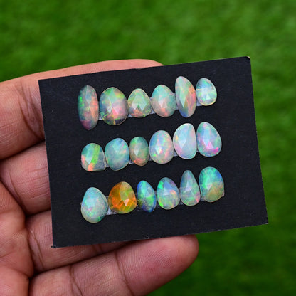 10x14mm - 12x13mm Aurora Opal Doublet Evil Eye Trilliant Form Schnitzerei zur Schmuckherstellung AA Grade Lose Edelstein - Einzelstück