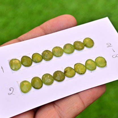 Vesuvianite Rose Cut Freeform Shape 8-10mm AA Grade Strip Set -Total 8 Pcs in one strip