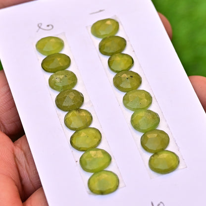 Vesuvianite Rose Cut Freeform Shape 8-10mm AA Grade Strip Set -Total 8 Pcs in one strip