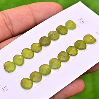 Vesuvianite Rose Cut Freeform Shape 8-10mm AA Grade Strip Set -Total 8 Pcs in one strip