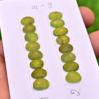 Vesuvianite Rose Cut Freeform Shape 8-10mm AA Grade Strip Set -Total 8 Pcs in one strip