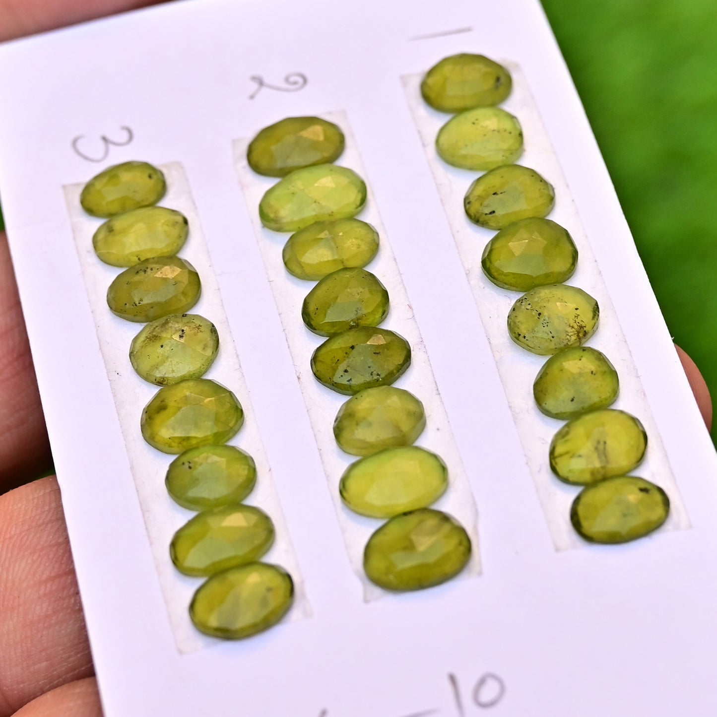 Vesuvianite Rose Cut Freeform Shape 6-10mm AA Grade Strip Set -Total 8 Pcs in one strip