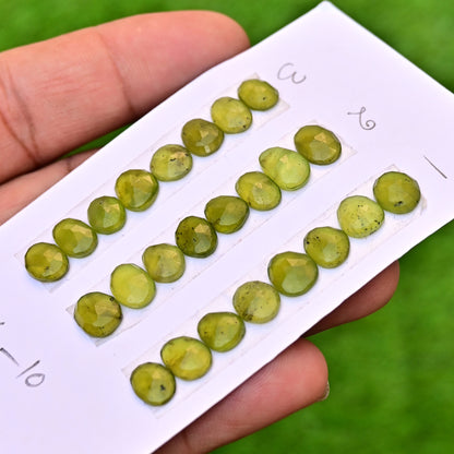 Vesuvianite Rose Cut Freeform Shape 6-10mm AA Grade Strip Set -Total 8 Pcs in one strip