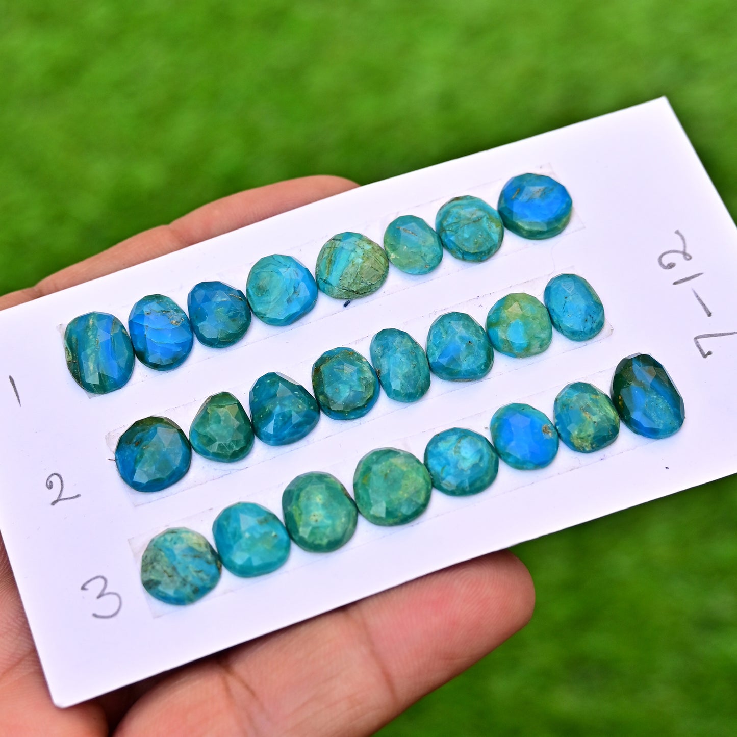 Peruvian Opal Cabochons 7-12mm For Jewelry Making Mix Shape AA Grade Loose Gemstone - Total 8 pcs in One