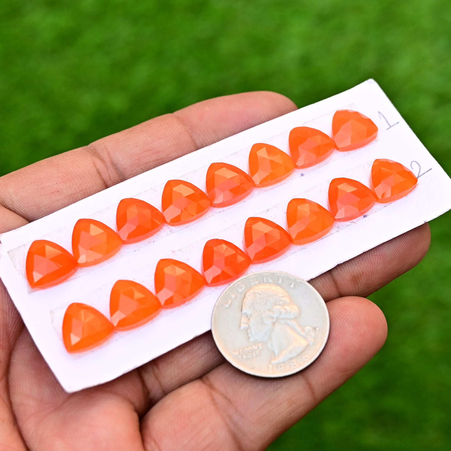 Carnelian Cabochons Freeform Shape  10x10mm AA Grade Gemstone Strip Set -Total 8 Pcs in one strip